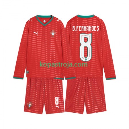 Billiga Fotbollströjor Portugal Bruno Fernandes 8 Barn Hemma tröja WM 2026 Långärmad